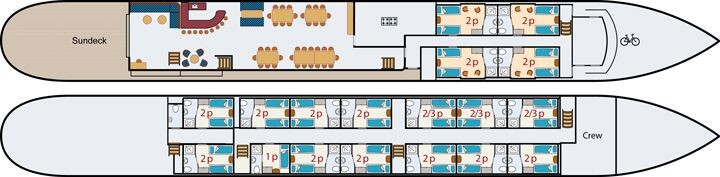 Plattegrond van het schip Magnifique II