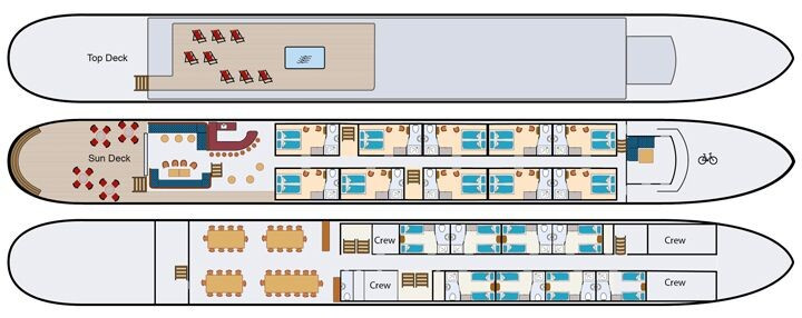 Plattegrond van het schip Magnifique IV
