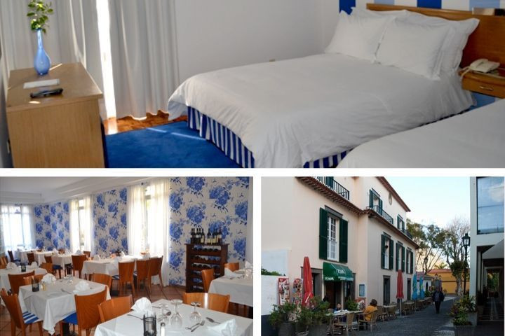 Kamer, restaurant en gevel van hotel Amparo
