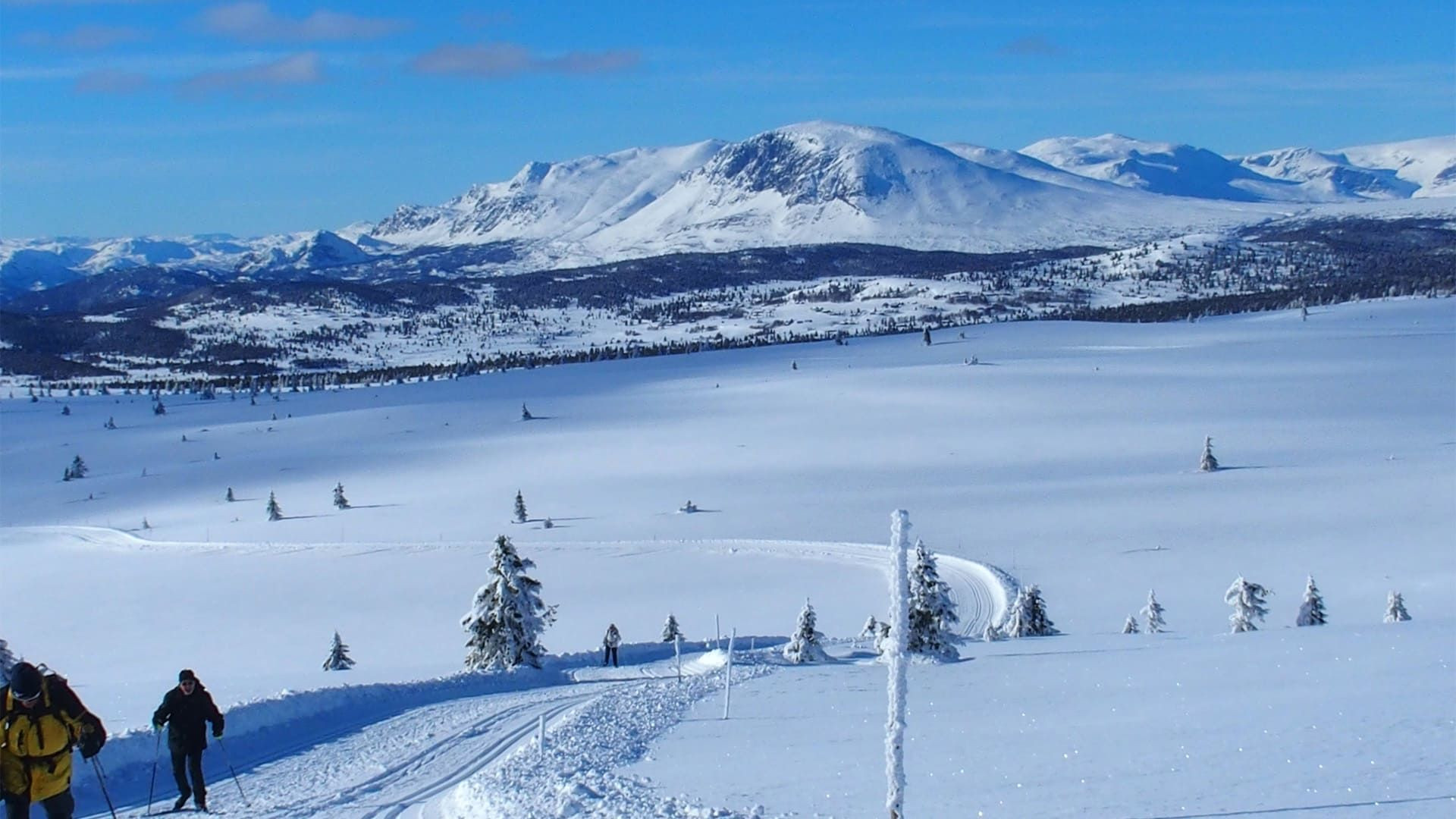 Skieurs Golsfjellet Montagne Norvege - Norvège