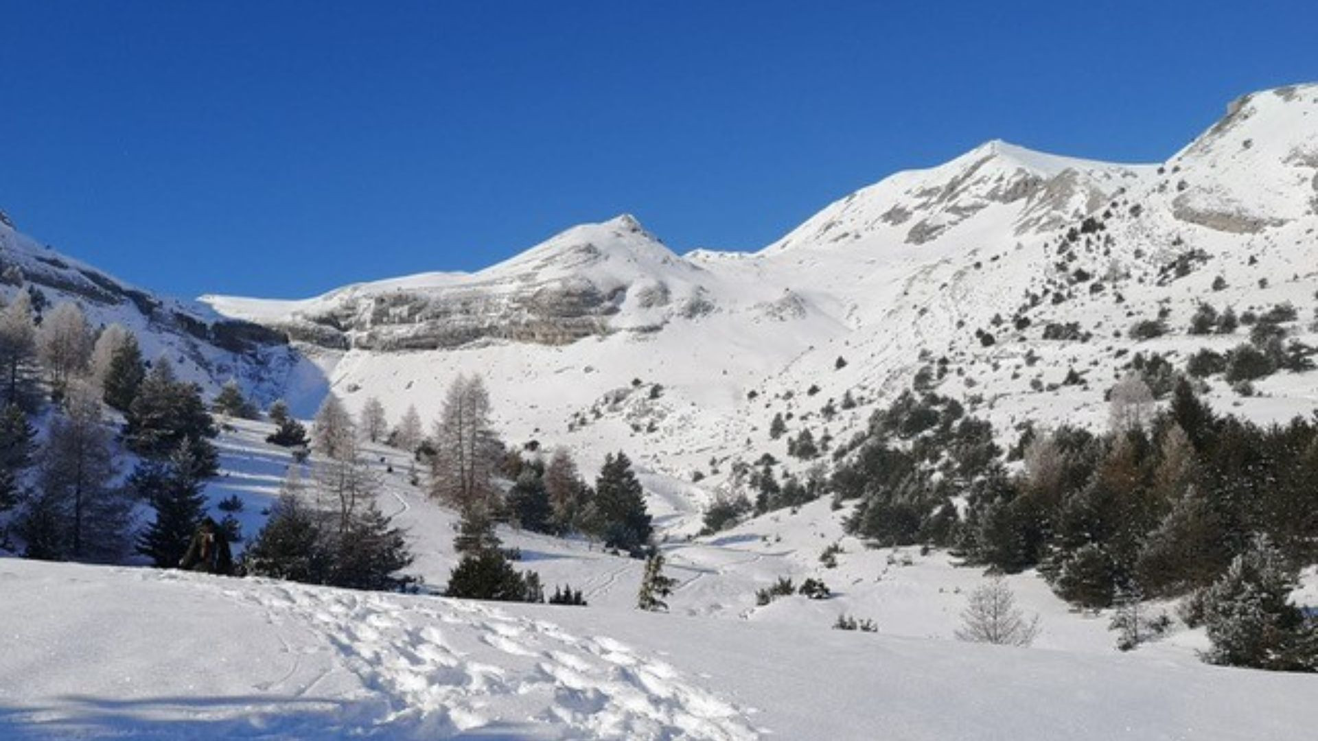 Randonnée raquettes dans le massif du Dévoluy - France