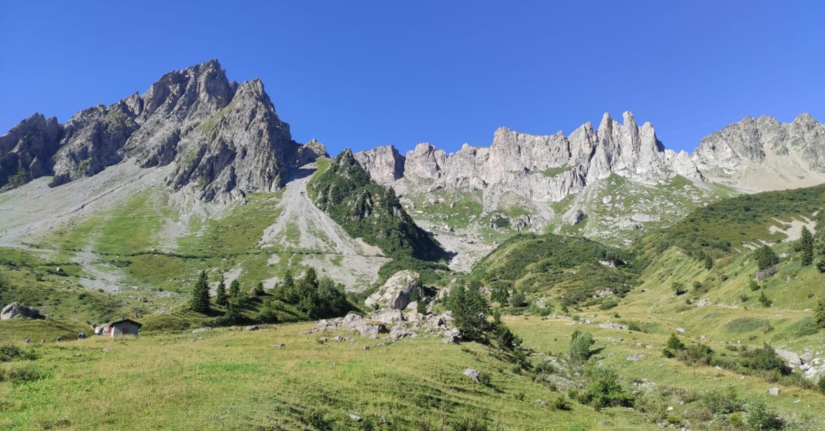 Landschap bij Les Contamines-Montjoie, illustratie van de vallei