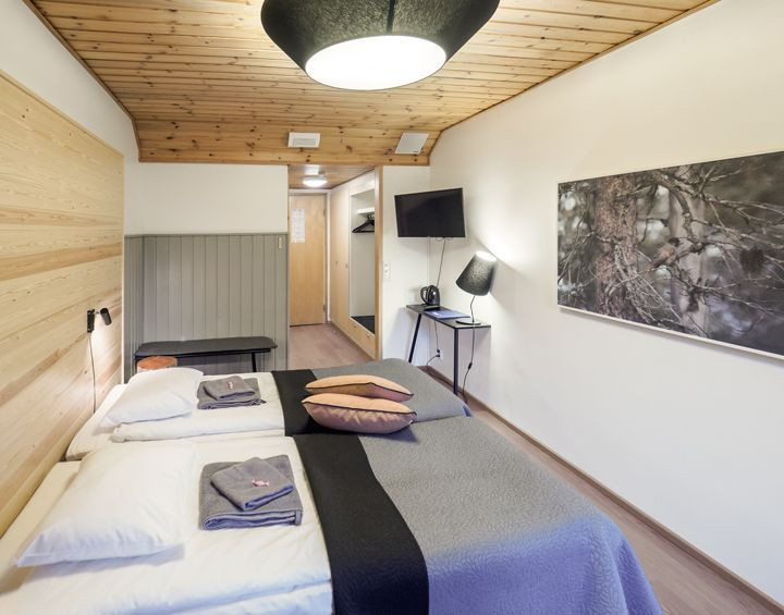 Tweepersoonskamer in het hotel van Kiilopää